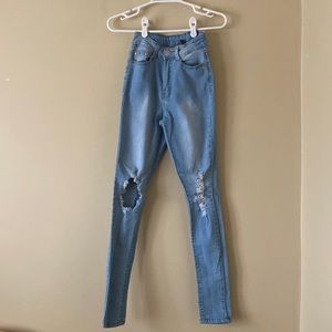 B.O.B Jeans from Fashion Nova, Light Highrise Skinny - size 1/2 (fits like 0)